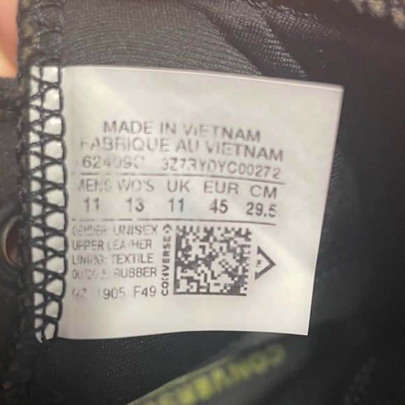 Converse Chuck Taylor All Star Waterproof High Triple Black 162409C Men’s 13 - Picture 7 of 11